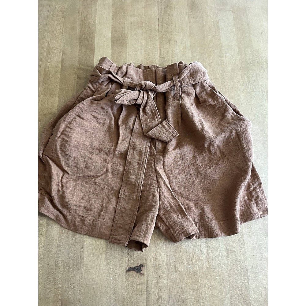 A New Day Womens Short Brown Drawstring Paperbag Size M Medium Summer Spring